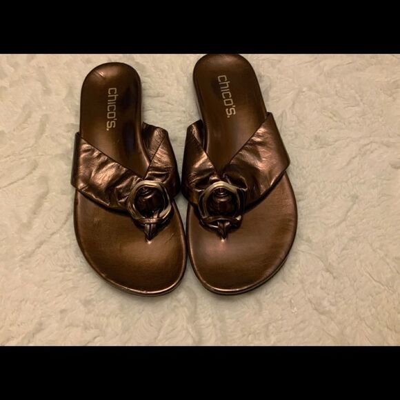 3 Pair $60 Chico’s Dress Slide On Sandals EUC - Picture 2 of 6